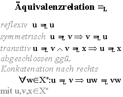 Die Nerode�quivalenz ist eine reflexive, symmetrische, transitive Relation